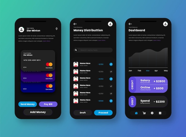 Payment gateway UI mobile app design