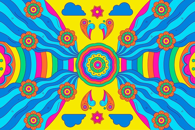 Psychedelic hand drawn background