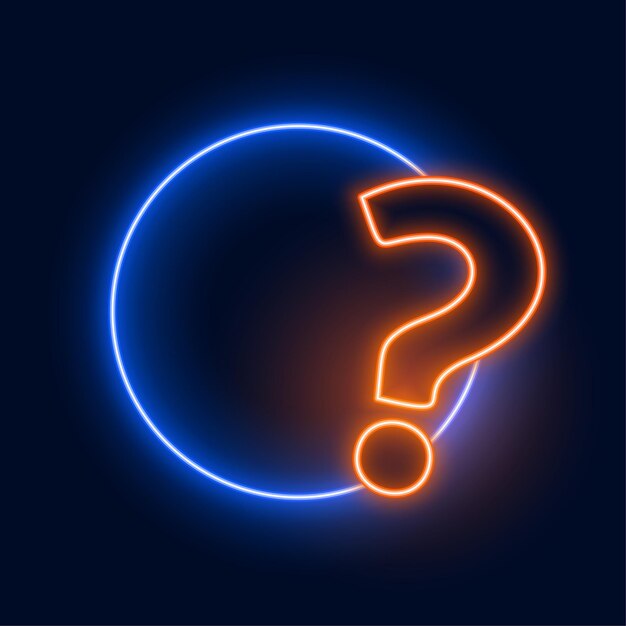 puzzle solving question mark background with glowing neon effect