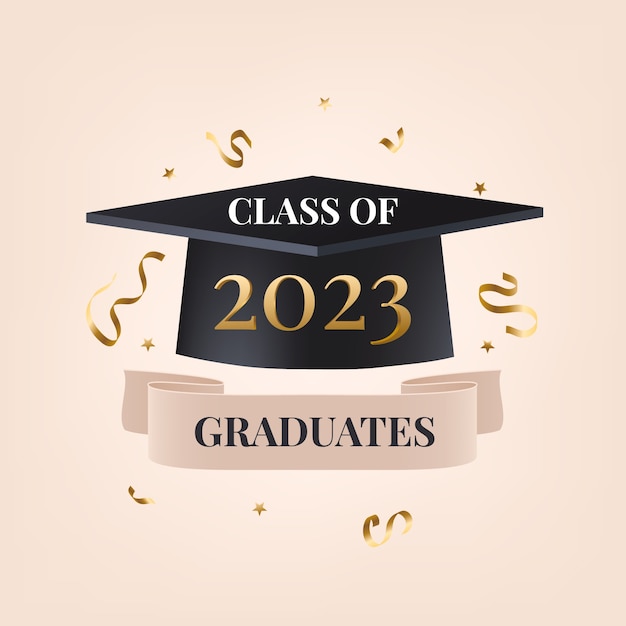 realistic illustration for class of 2023 graduation