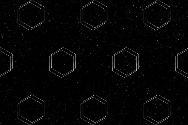 Seamless 3D hexagonal pattern on a black background