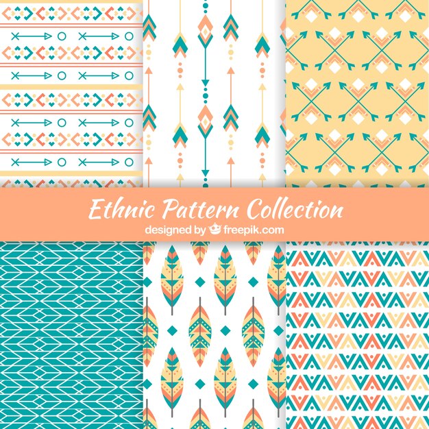 Set of abstract patterns in ethnic style