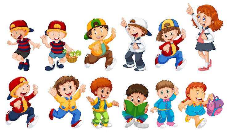 Ilmainen Vektori set of children character