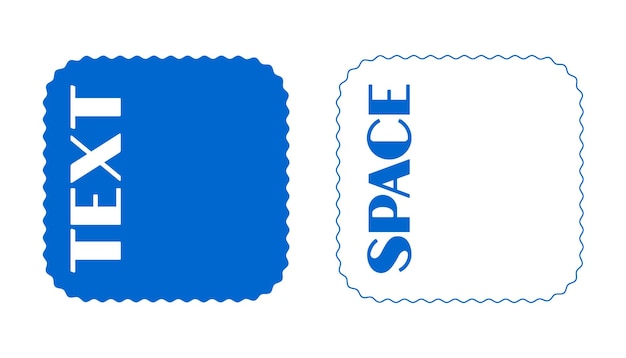 set of minimal wiggly border box with text space