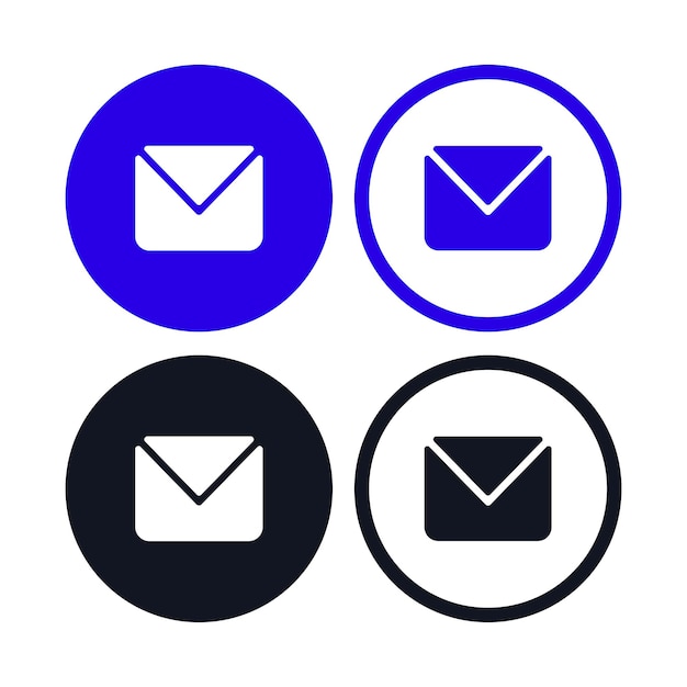 Simple Modern Email Symbol Circles Set