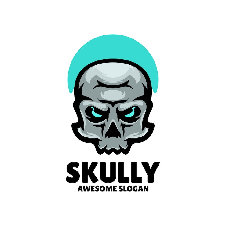 Ilmainen Vektori skull mascot illustration logo design