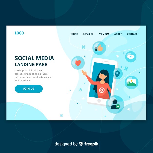 Social media anding page