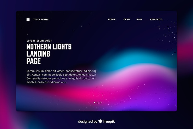 Ilmainen Vektori stratified nothern lights landing page