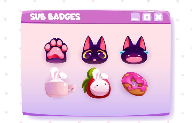 Stream subscriber badges set