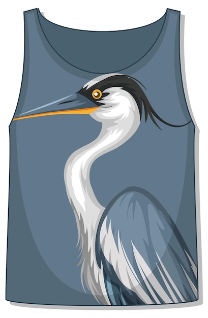 tank top with heron bird pattern