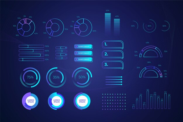 Technology infographic collection concept