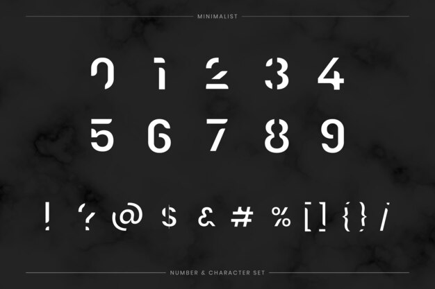 trendy futuristic typography set