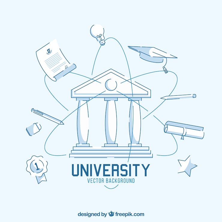 Ilmainen Vektori university background in flat style