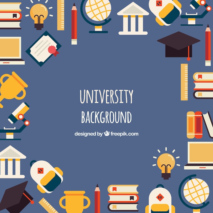Ilmainen Vektori university elements background in flat style