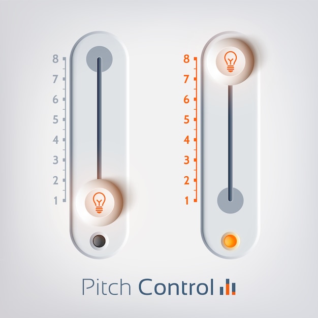 User interface template with vertical slider control