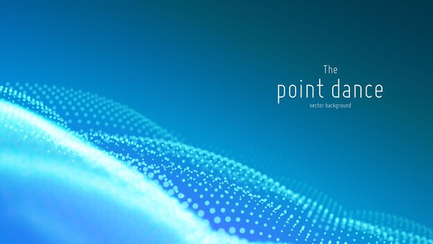 Vector abstract particle wave, points array with shallow depth of field