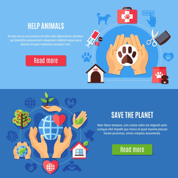 Ilmainen Vektori vet care banner set collection