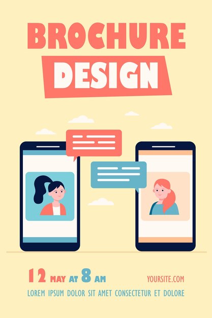 video chat on phone flyer template
