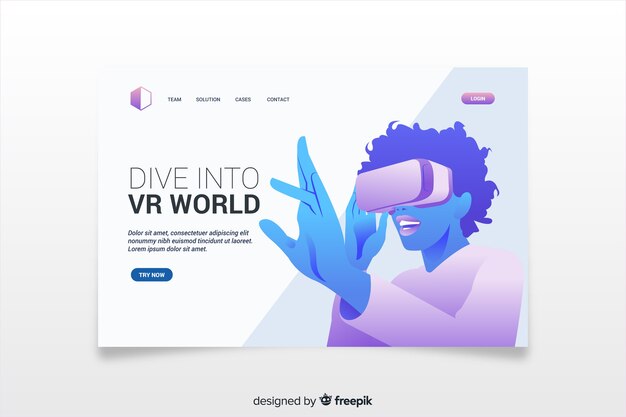 virtual reality landing page template
