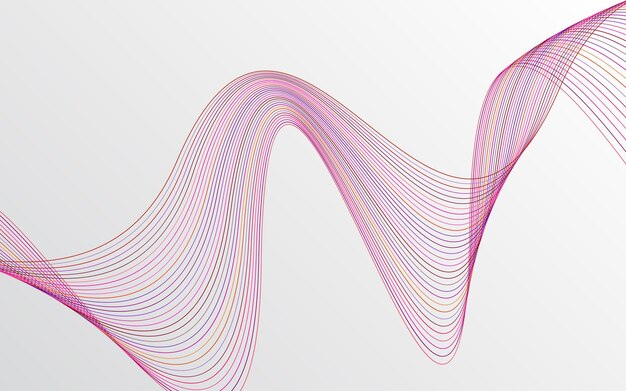 wave with shadow abstract red lines on a background