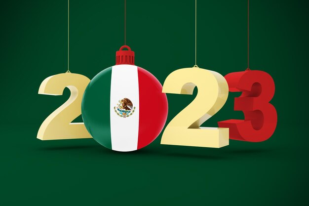 2023 année avec le drapeau du Mexique