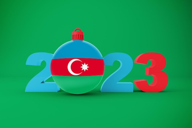 Photo gratuite 2023 année avec l'ornement de l'azerbaïdjan