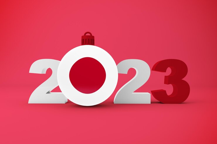 Photo gratuit 2023 année avec ornement du japon