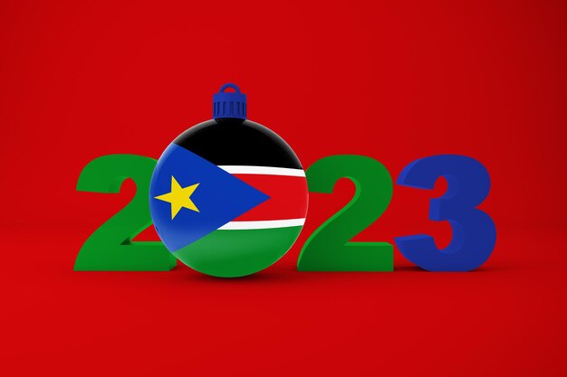 2023 année avec ornement du Soudan du Sud