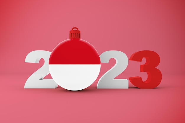 2023 année avec l'ornement de l'Indonésie