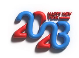 2023 happy new year 3d text typography design element flyer poster wallpaper background.