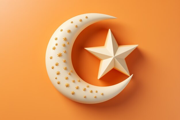 3d célébration du ramadan croissant de lune