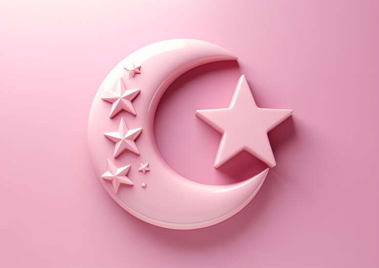 Photo gratuit 3d célébration du ramadan croissant de lune