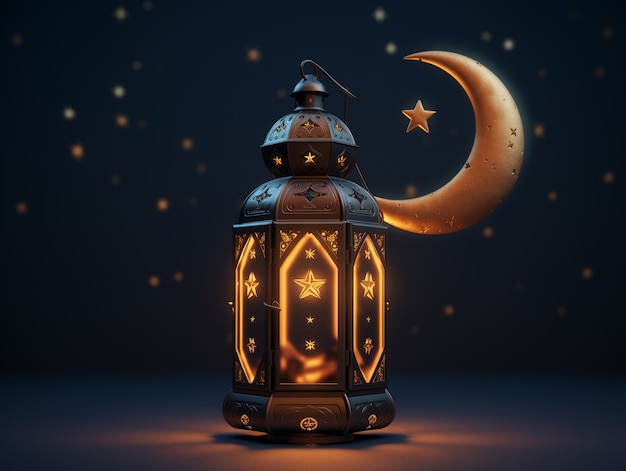 Photo gratuite 3d elements for islamic ramadan celebration