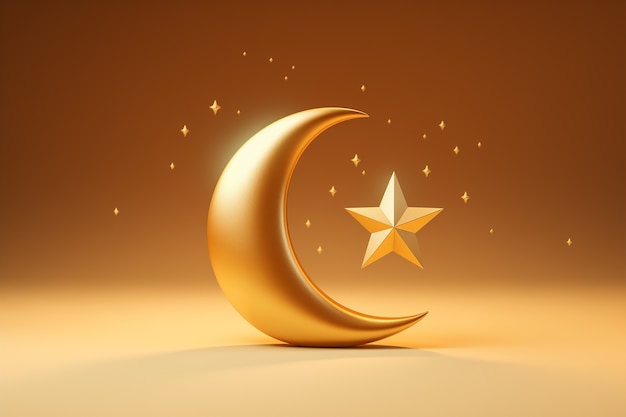 Photo gratuite 3d elements for islamic ramadan celebration