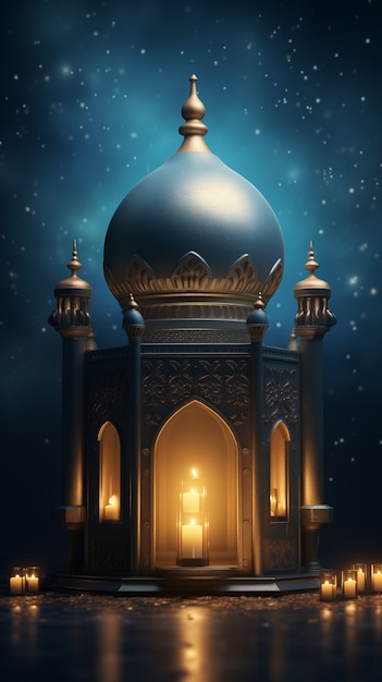 Photo gratuite 3d ramadan celebration elements scene