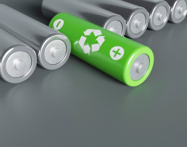 Photo gratuite 3d recycler les batteries