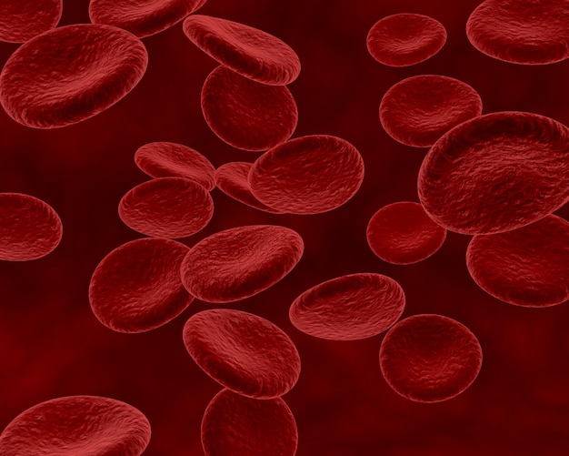 Photo gratuite 3d rendent des cellules sanguines et des bactéries dans une artère