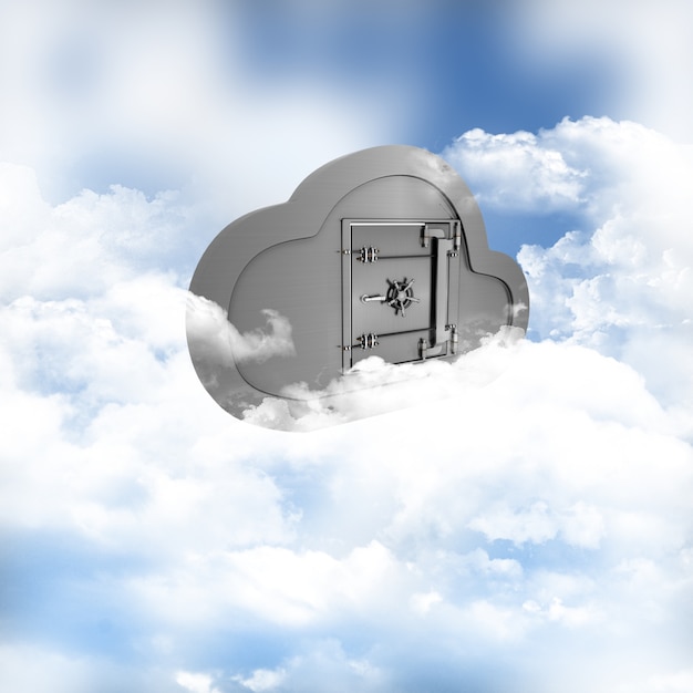 Photo gratuite 3d rendent d'un concept de stockage en ligne dans les nuages