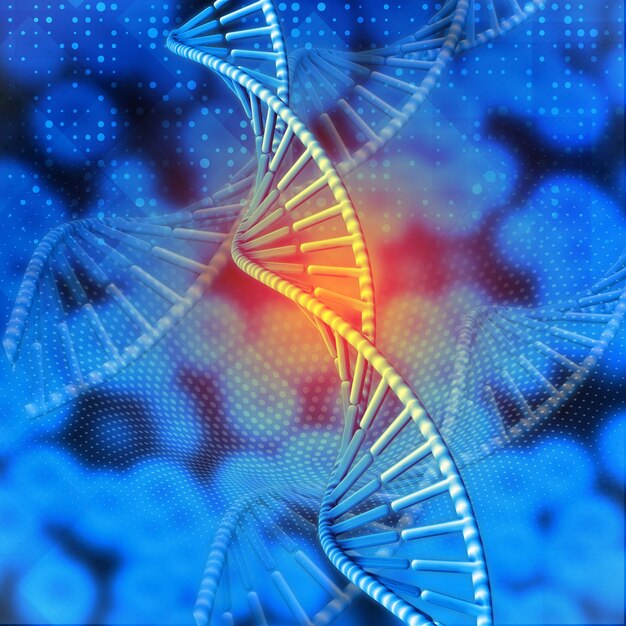 3D rendent d&#39;un fond d&#39;ADN médical