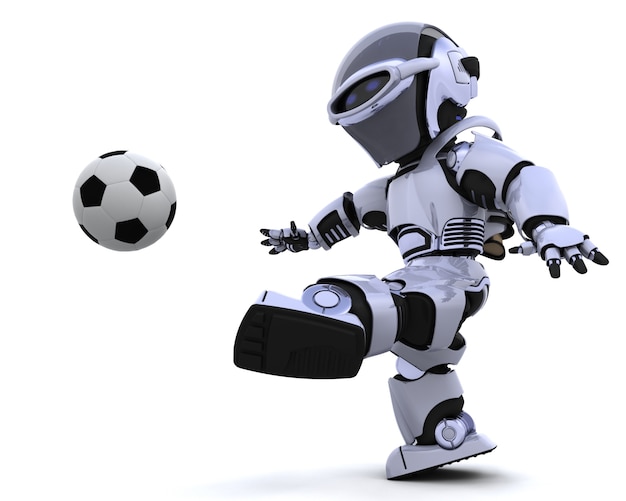 3D rendent d&#39;un robot de football jeu