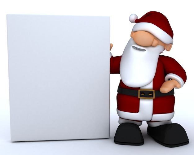 Photo gratuite 3d render d'un père noël mignon charicature