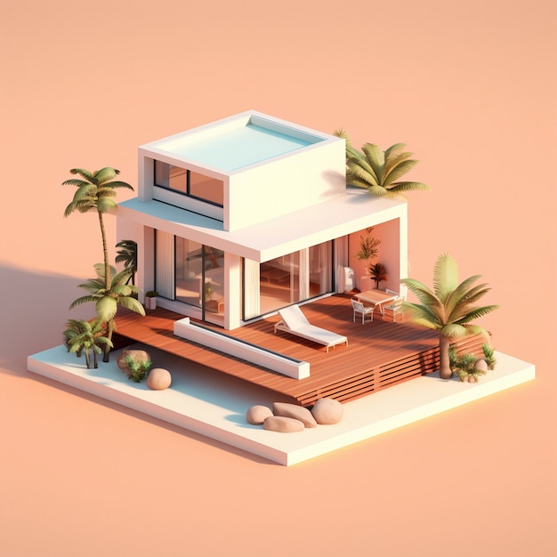 Photo gratuite 3d rendering of isometric house