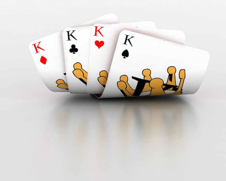 Photo gratuit 3d rendu de cartes à jouer isolé sur blanc