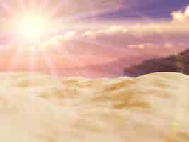 Photo gratuite 3d rendu d'un gros plan de sable sur le paysage tropical