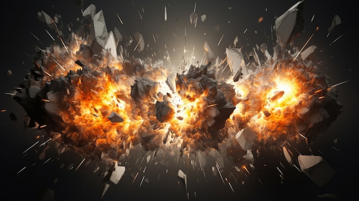 Photo gratuit 3d roches en feu avec des flammes
