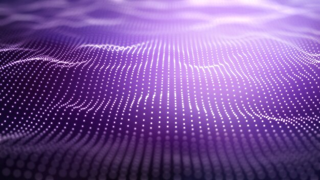 3D techno fond violet avec des points qui coule