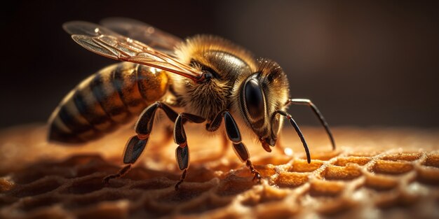 Abeille réaliste dans la nature