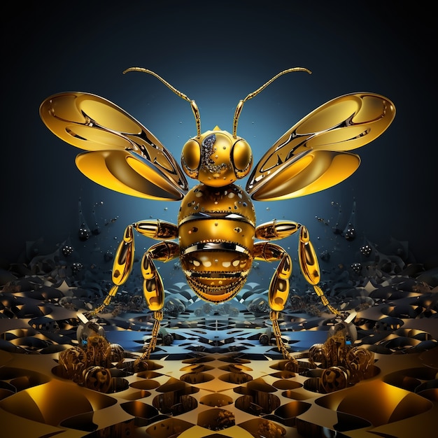 Photo gratuite abeille de style futuriste à l'intérieur