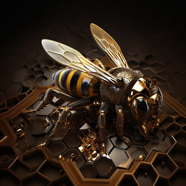 Photo gratuite abeille de style futuriste à l'intérieur