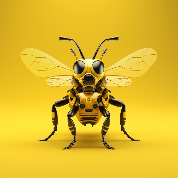 Photo gratuit abeille de style futuriste en studio